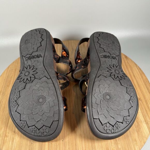Vionic Amber Adjustable Ankle Strap Orthaheel Tortoise Sandal Women's 6 Wide - Picture 6 of 7